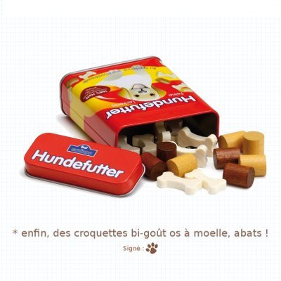 Croquettes de dinette pour chien, jouet en bois éthique Erzi fabriqué en Allemagne