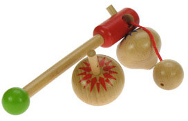 Toupie en bois jouet avec lanceur