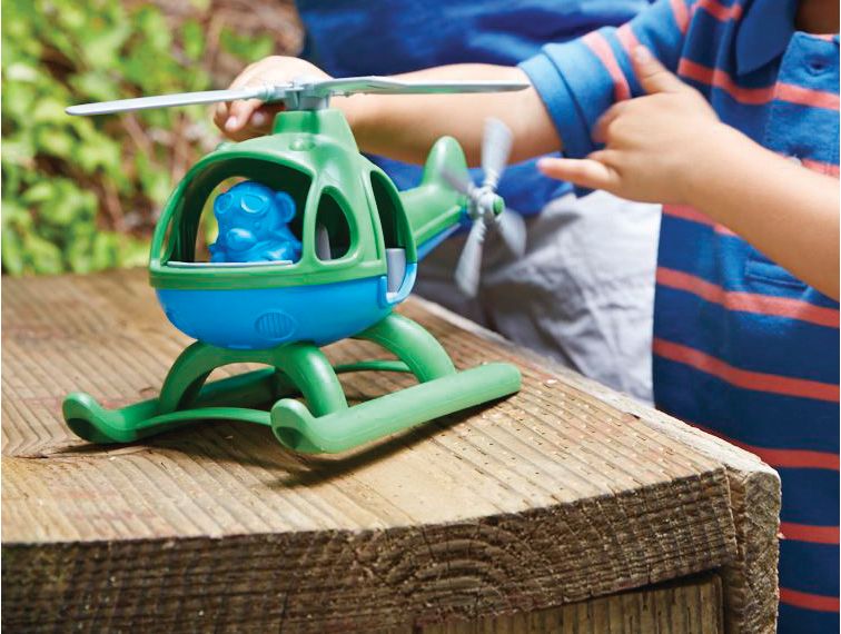 Jouet hélicoptère écologique plastique 100% recyclé de marque Green Toys