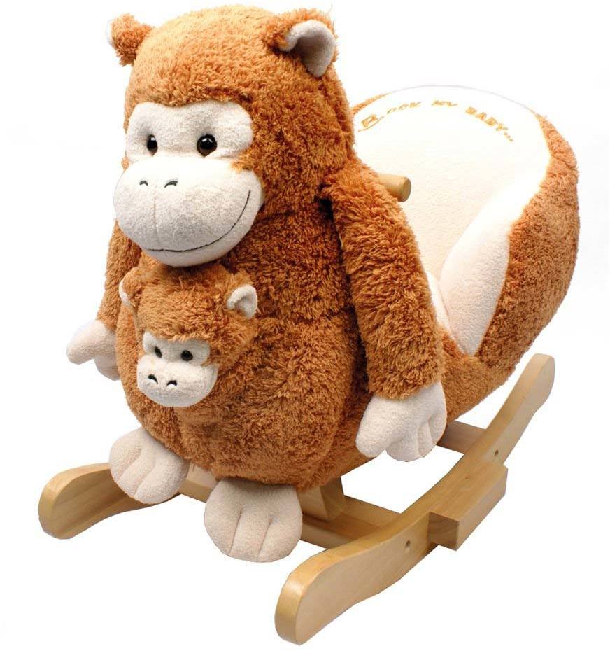 Cheval à bascule singe, jouet en bois Knorrtoys
