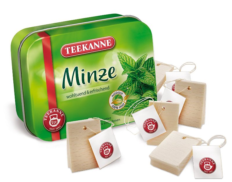 Infusions ou thé à la menthe de dînette, jouet Erzi fabriqué en Europe (Allemagne)