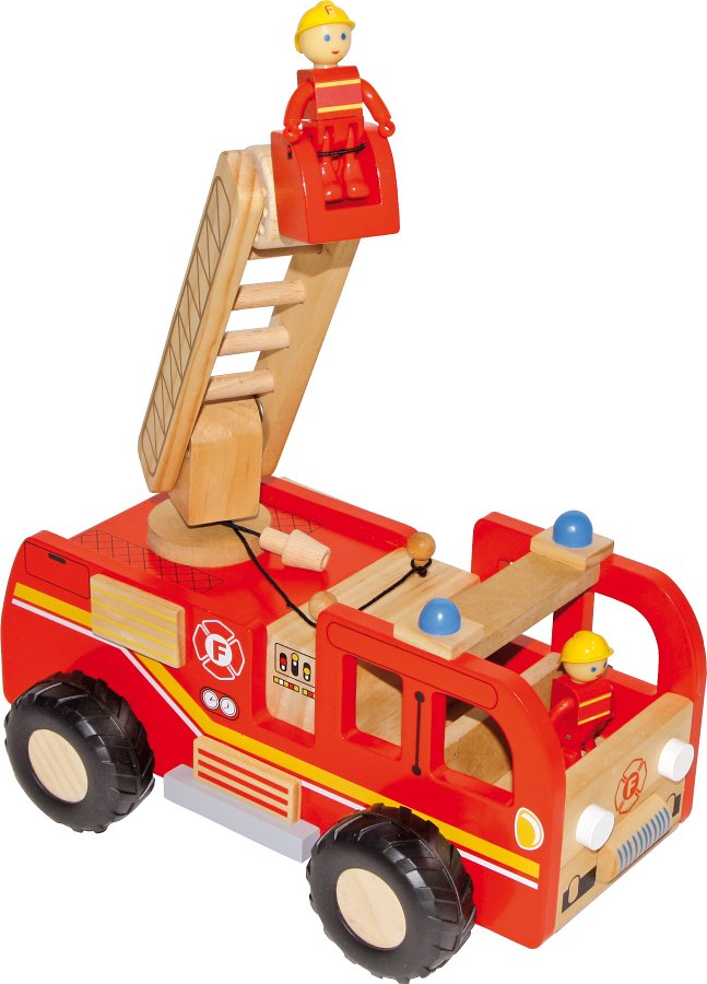Camion de pompiers en bois, jouet pour enfants