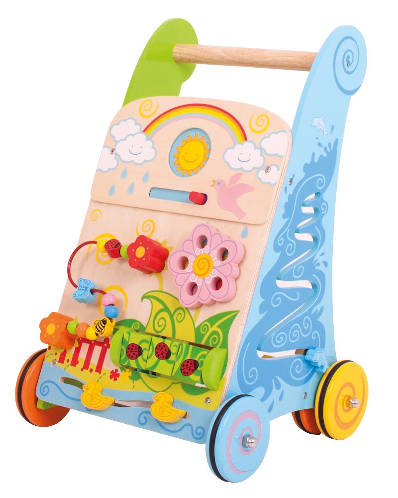 Chariot de marche en bois pour bébé ou enfants, jouet en bois Bigjigs