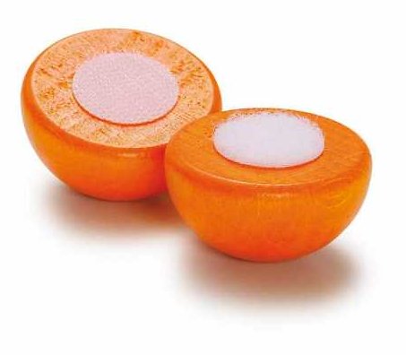Orange à découper en bois de dinette et de marchande