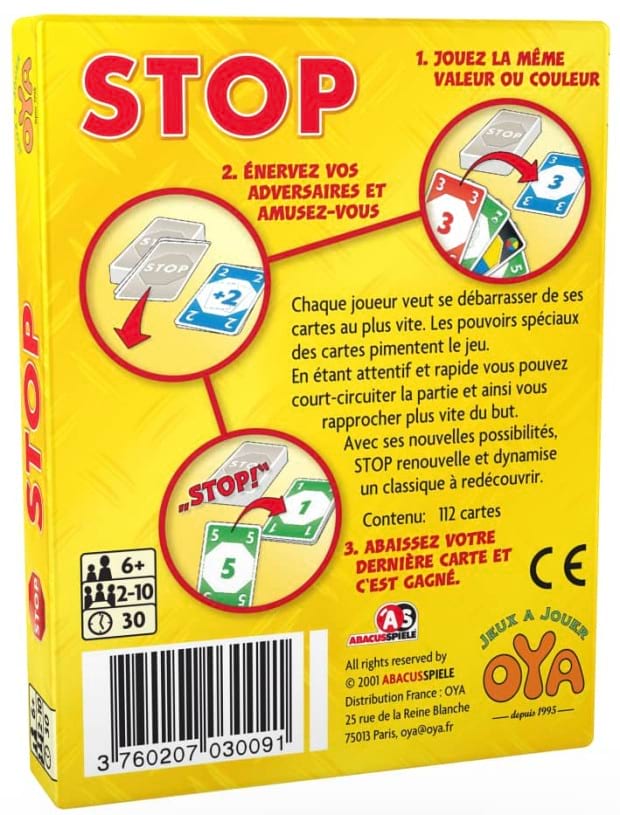 Stop (Uno ou 8 américain) dos boite