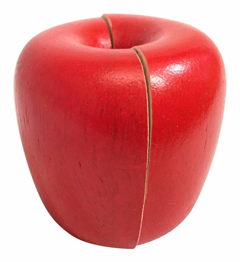 Pomme rouge à découper de dinette en bois