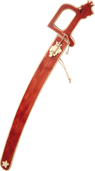 Sabre et fourreau en bois (ou épée de déguisement chevalier) à tête de lion