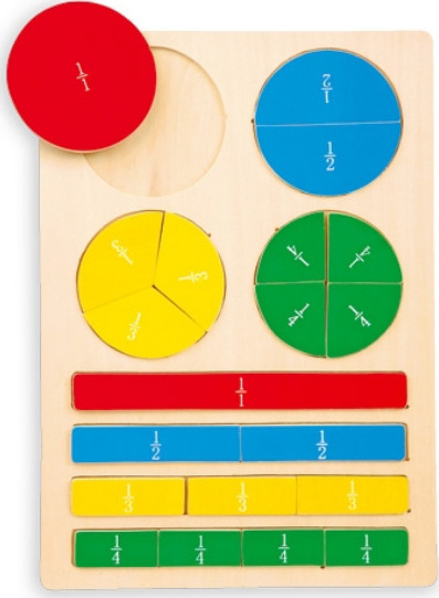 Puzzle en bois pour apprendre les fractions
