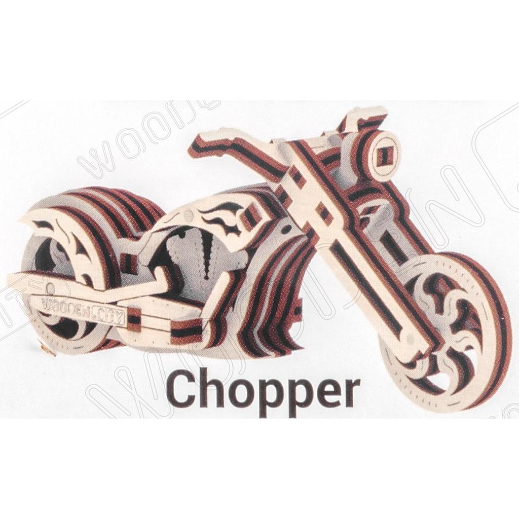 Mini moto « chopper » à construire en bois