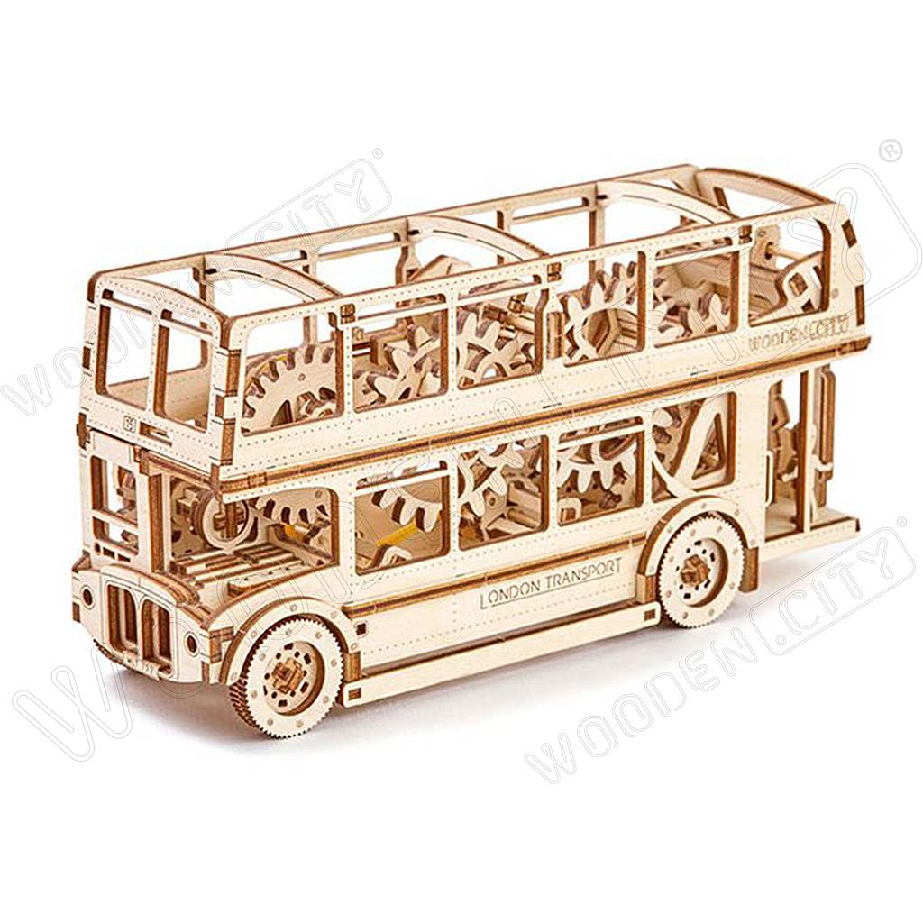 Bus rouge londonien à impériale, DIY en bois Wooden City