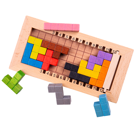Jeu casse-tête Tetris en bois