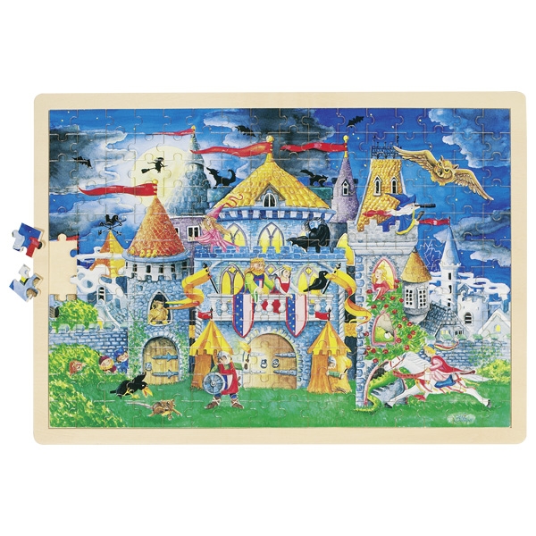 Château de contes de fées, puzzle en bois Goki de 192 pièces