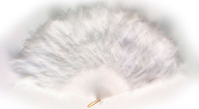 Éventail de déguisement en plumes blanc