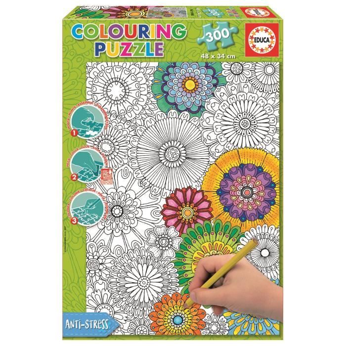 Puzzle à colorier style mandala 300 pièces