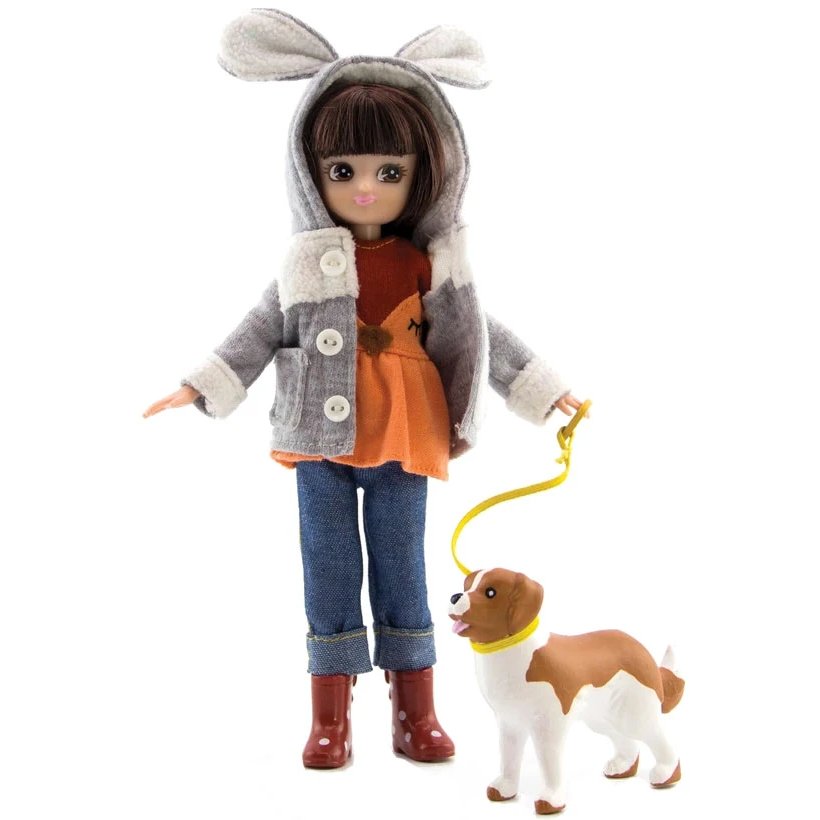 Petite fille et son chien poupée Lottie anti-Barbie