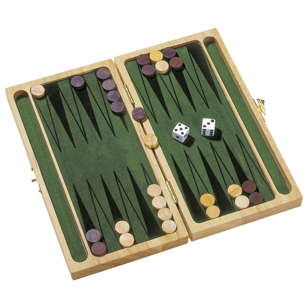 Backgammon de voyage en bois