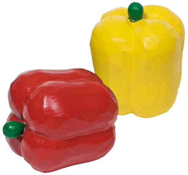 Poivron en bois vert, jaune ou rouge Goki 