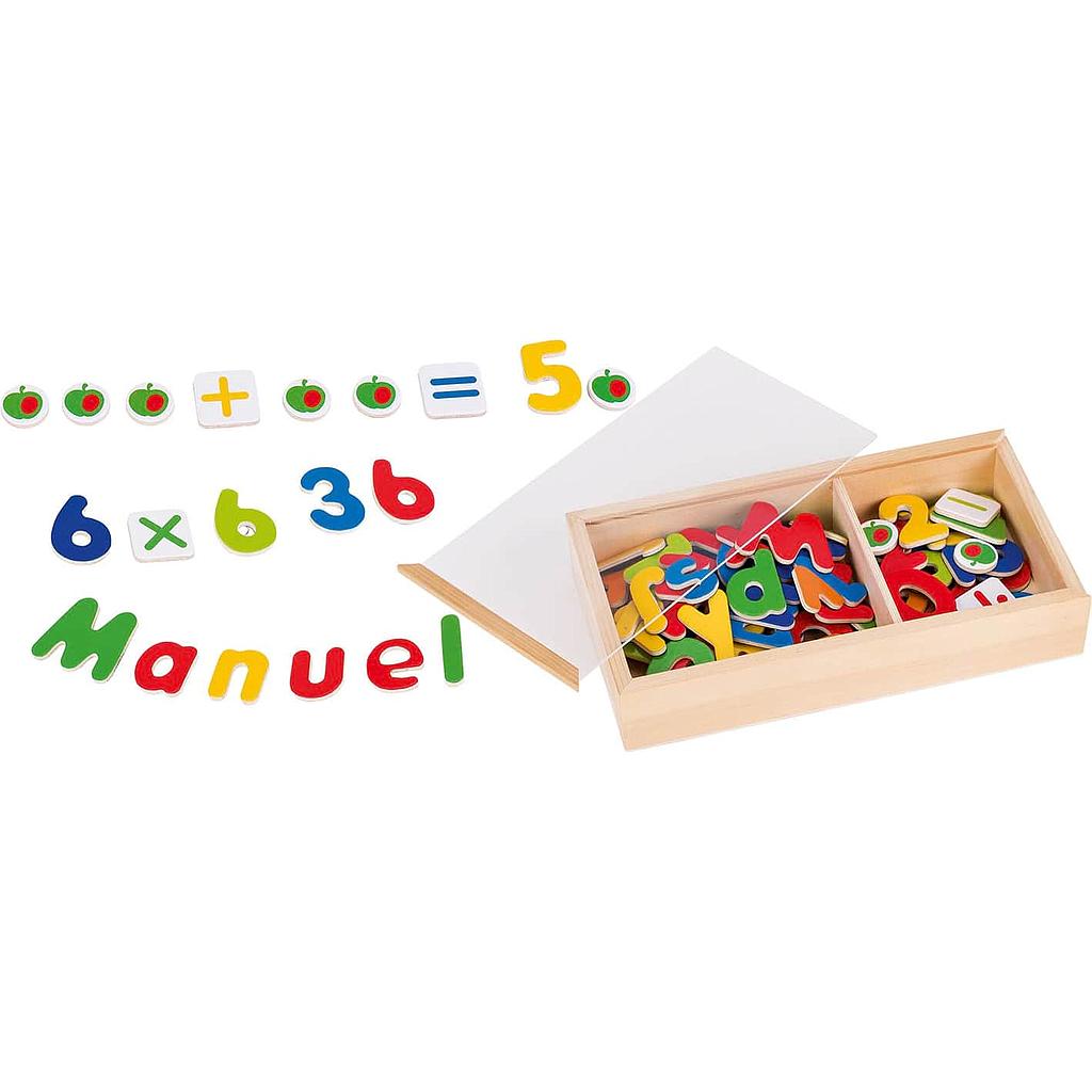 Magnets chiffres et alphabet en bois Goki