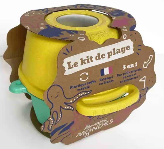 Seau aquascope et solide kit de plage en plastique recyclé made in France