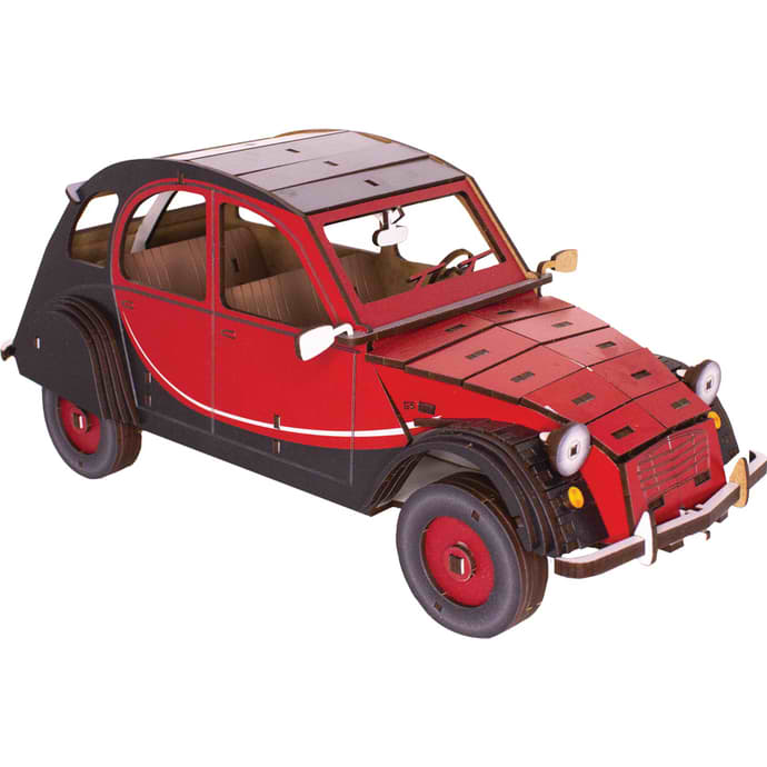 Voiture Citroën 2CV, maquette à construire en bois (3 modèles)