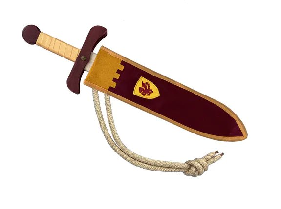 Épée de chevalier Kamelot en bois ou en mousse avec fourreau