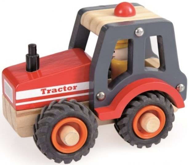 Tracteur en bois pour jouer à la ferme (2 modèles)