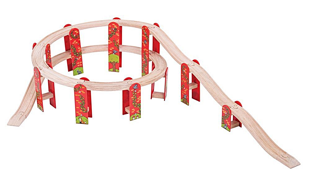 Pont escargot pour circuit de train jouet en bois