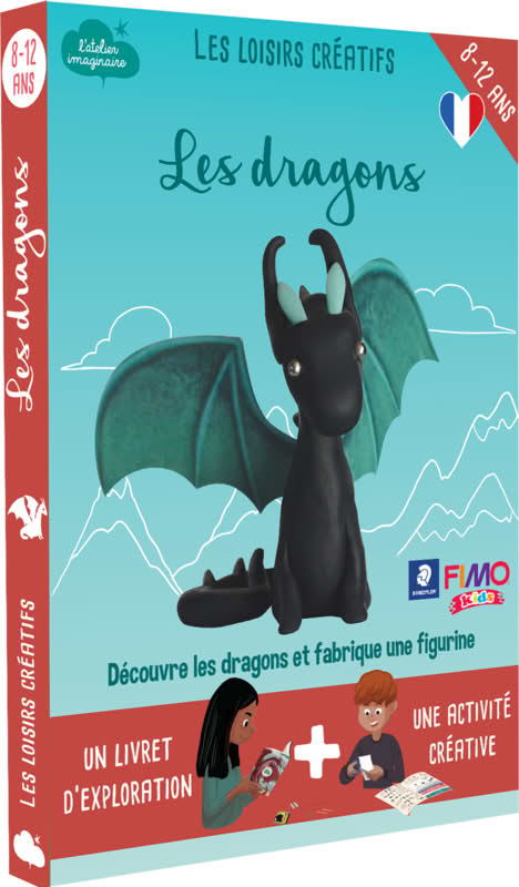 Tout apprendre sur les dragons, kit créatif de l'Atelier Imaginaire pour enfant de 6 à 12 ans