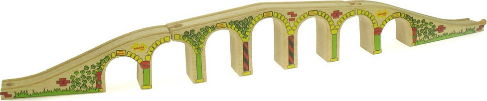 Pont viaduc en bois pour circuit de train jouet en bois