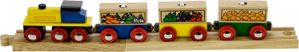 Train en bois de fruits et légumes pour circuit de train jouet Brio
