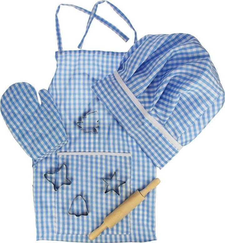 Costume de cuisinier ou cuisinière pour enfant (toque, tablier, gant de cuisine)