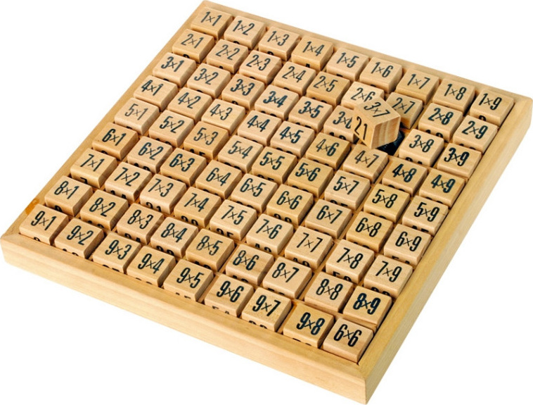 Table de multiplication en bois modèle carré (2 modèles)
