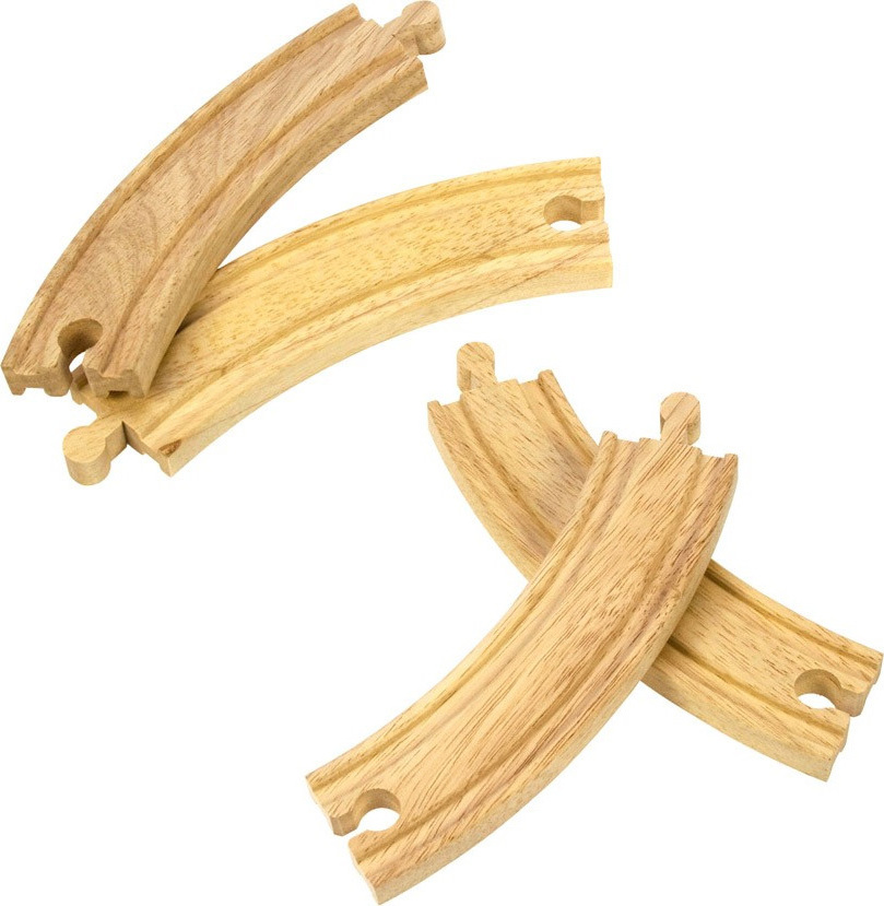 Quatre rails virages en bois pour train jouet en bois