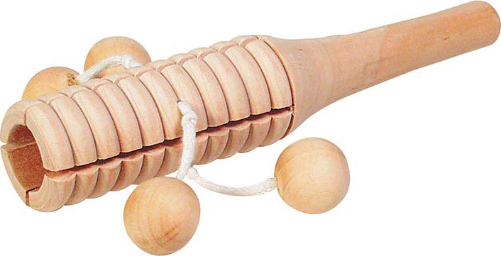 Bâton de percussion en bois avec 4 boules