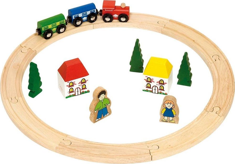 Petit circuit de train jouet en bois basique