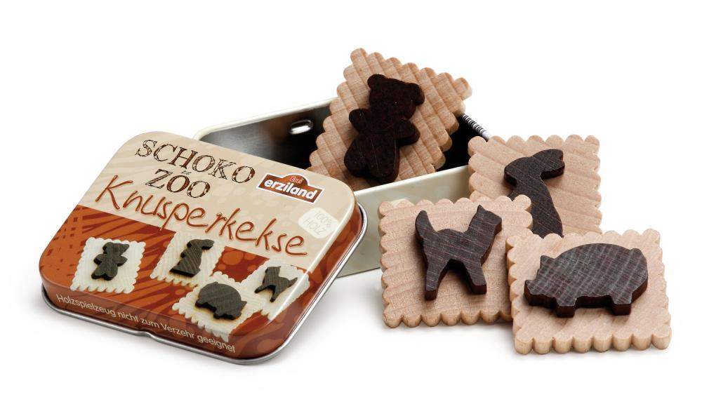 Biscuits au chocolat de dinette en bois