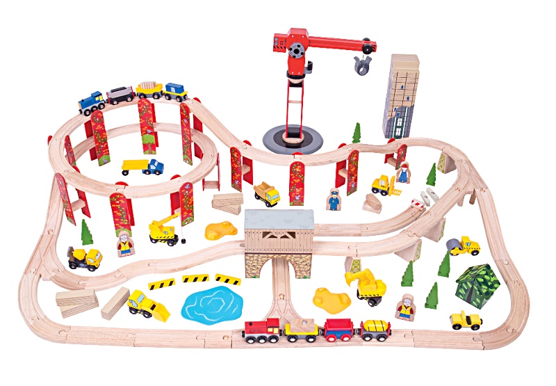 Circuit de train en bois chantier  Chez les enfants, jeu jouet éthique