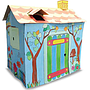 Cabane en carton à colorier maison